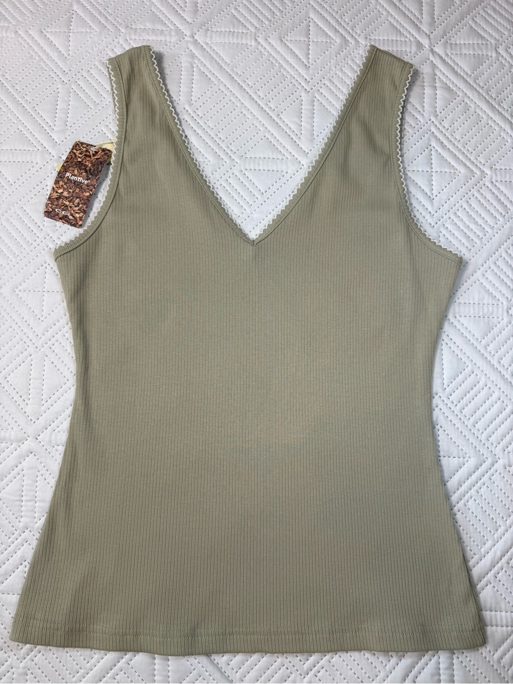 OGL V-Neck Ribbed Tank Top Size M